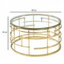 Стол журнальный SIGNAL LIVIA прозрачный/золотой, d80